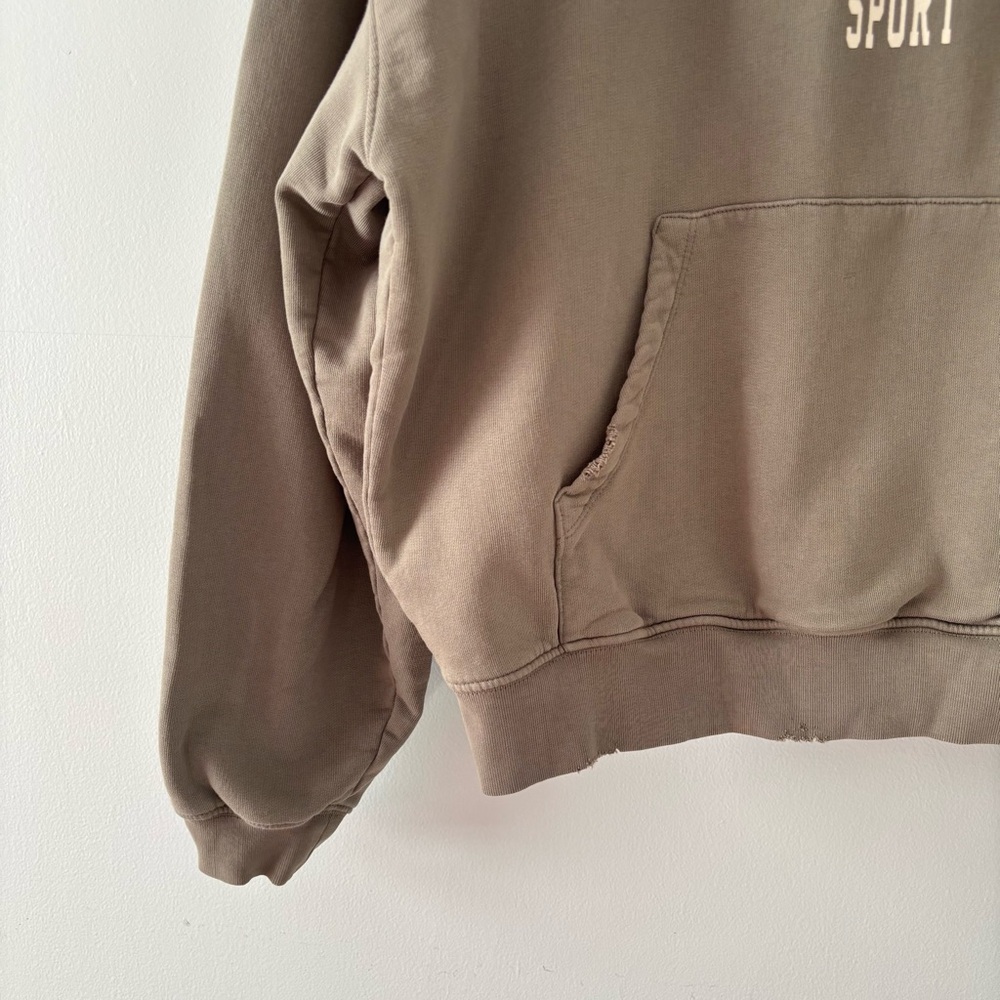Anine Bing Sport Harvey Sweatshirt Hoodie Pullover Mid-Weight Fleece Distressed - Picture 4 of 6